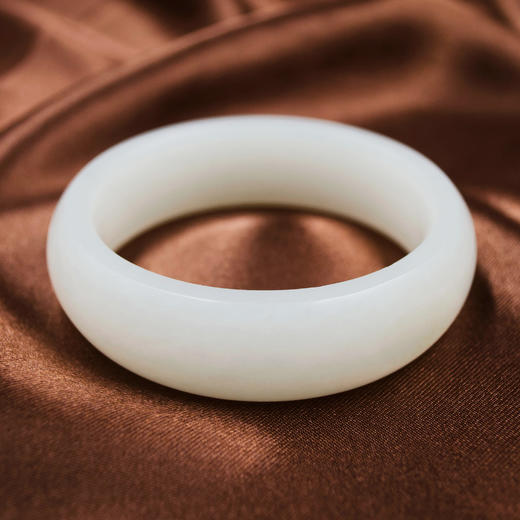 和田玉白玉籽料手镯平安镯595