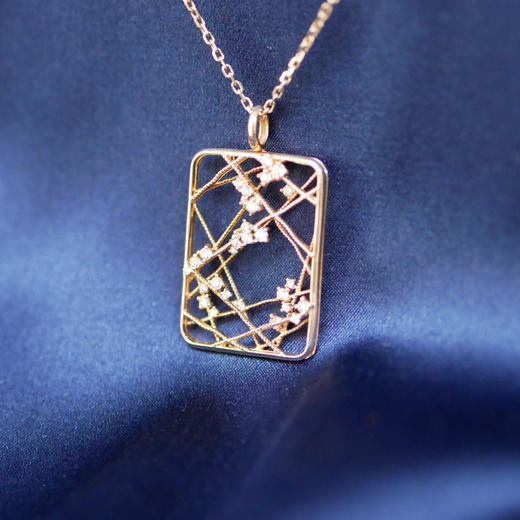 「窗」钻石14K玫瑰金项链 商品图0