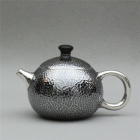 《清流一握》纯手作银制木钮短流手把壶（定）