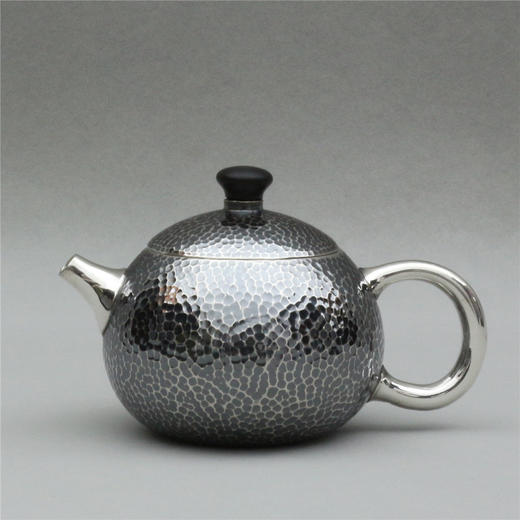 《清流一握》纯手作银制木钮短流手把壶（定） 商品图0