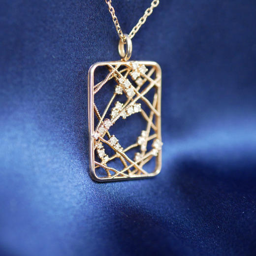 「窗」钻石14K玫瑰金项链 商品图3