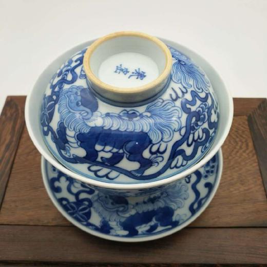 寒窑款手绘太师少保三才大盖碗