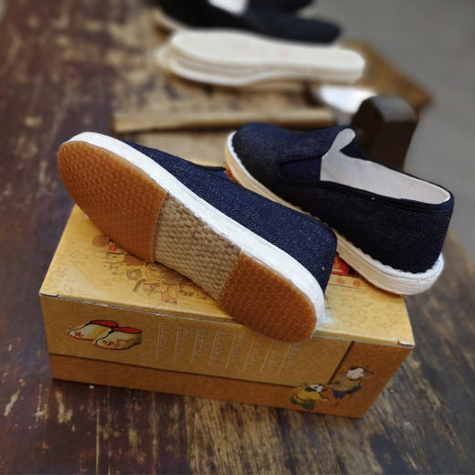 内联升童鞋手工单鞋千层底牛仔巾舌边5265C 商品图2