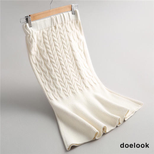 意式面料丨经典绞花肌理小鱼尾半裙