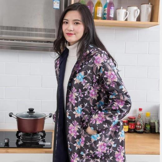 特惠大码 厨房防污加绒保暖休闲风衣 时尚迷彩工作服罩衣 商品图2