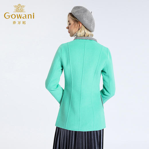 乔万尼秋冬显瘦羊毛呢大衣女简约时尚中长款修身外套E144A900 商品图4