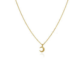 momoko｜6x5mm Micro Crescent Moon Necklace [项链 2色可选]