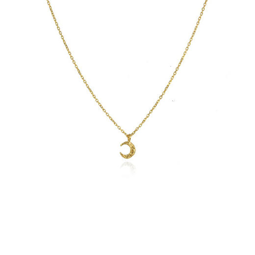 momoko｜6x5mm Micro Crescent Moon Necklace [项链 2色可选] 商品图0