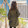 【童装】女童冬季宽松外套中大童纯棉刺绣中长款韩版童装风衣 商品缩略图4