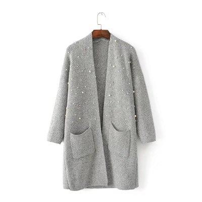 【服饰鞋包】秋冬新款 甜美风女装纯色钉珠毛衣针织衫开衫加厚外套女 商品图3