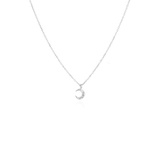 momoko｜6x5mm Micro Crescent Moon Necklace [项链 2色可选] 商品图2