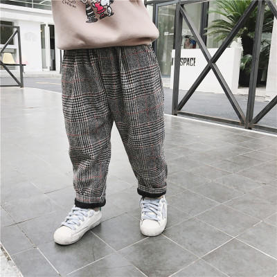 【童装女长裤】冬季长裤 儿童加绒加厚英伦风格子裤子 商品图4