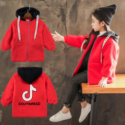 【童装】.冬款女童儿童中大童装抖音呢子夹棉加厚外套 商品图4