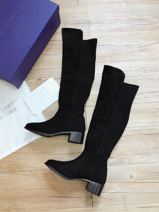 sw5050经典秋冬弹力瘦腿粗跟长筒过膝靴