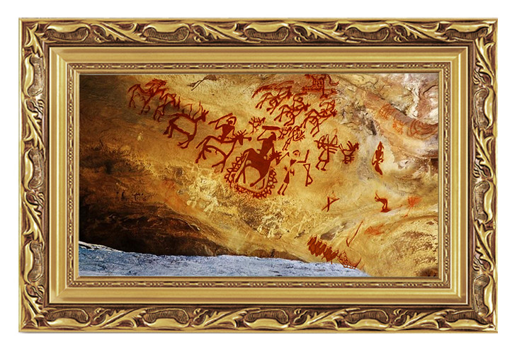 3e6803-驼色针织上衣比莫贝卡特岩画--《艺术发轫》