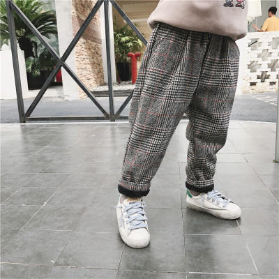 【童装女长裤】冬季长裤 儿童加绒加厚英伦风格子裤子 商品图3