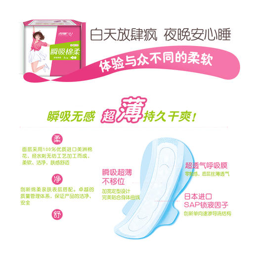 月月舒瞬吸棉柔240日用4片装卫生巾  （709075） 商品图1