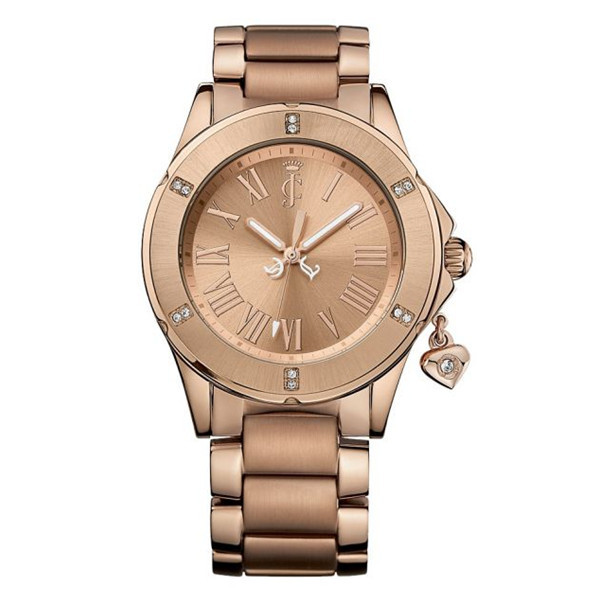 橘滋juicycouture女士玫瑰金石英手表jc1900925特价75折