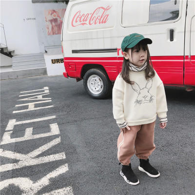 【童装套头衫】女童秋冬季卫衣 儿童时尚抓绒假两件套头衫 童装 商品图3