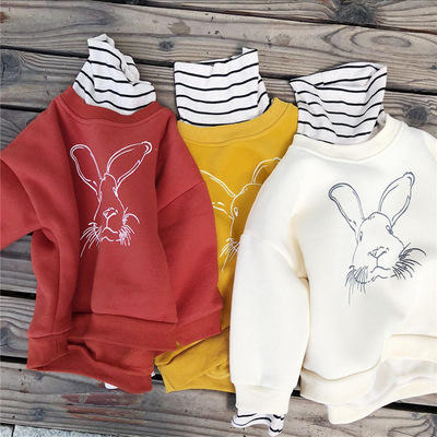 【童装套头衫】女童秋冬季卫衣 儿童时尚抓绒假两件套头衫 童装 商品图5