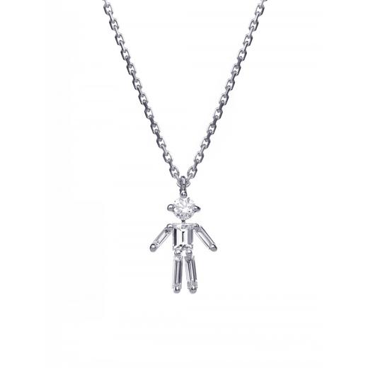 详询客服｜Little Ones-Pendentif boy-男孩 18K白金 钻石 项链［法国设计师］ 商品图0
