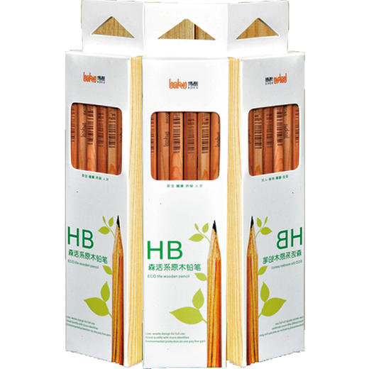 博酷森活系12支装HB原木铅笔学生书写铅笔安全环保BK001P 商品图1