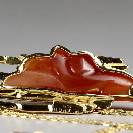 清代红玛瑙“纯爱”飞鸟项链 商品图3