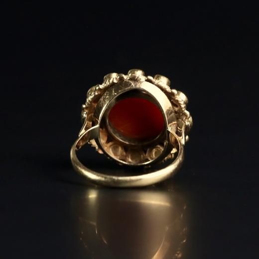 欧洲古董原装珊瑚戒指 商品图3