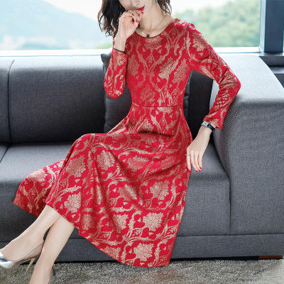 AHMwjym08307冬季高档显瘦加厚连衣裙 商品图2