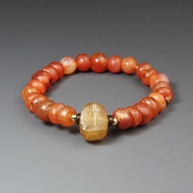 萨珊波斯印章珠+汉代红玛瑙手串
