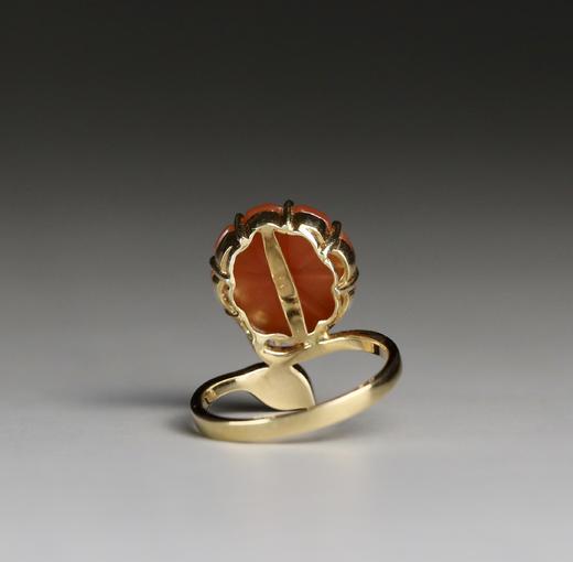 清代"富贵花开"红玛瑙小清新戒指 商品图3