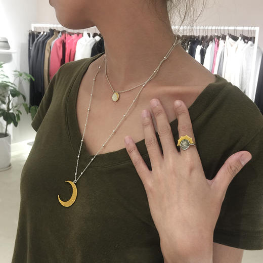 momoko｜12mm Moon Disc Necklace [ 项链 5色可选 ] 商品图5
