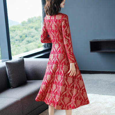 AHMwjym08307冬季高档显瘦加厚连衣裙 商品图3