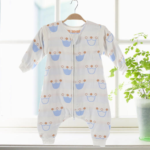 秋冬婴幼儿六层蘑菇睡衣 分腿睡袋儿童爬服防踢纯棉JPY带授权招加盟代理 商品图2