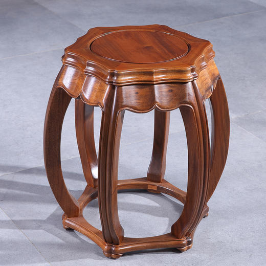 金丝楠木雅韵六角高鼓凳成都金玉麟