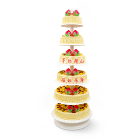 【金桃贺寿蛋糕】可支持定制尺寸或夹心，适用于各种宴会、派对、生日、婚礼、会议等场合~