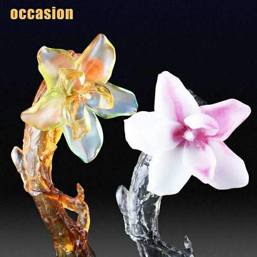 琉璃奖杯定制 创意白玉兰奖品 颁奖年会纪念品制作 水晶奖杯定做 商品图2