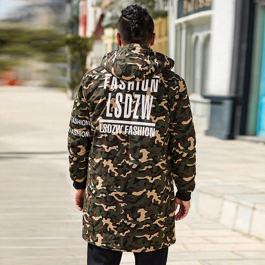 【清仓秋冬2021】LSDZW雷萨顿威男士大码棉衣肥佬中长款棉服加厚胖子修身冬装外套 商品图1