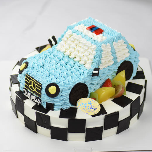 【卡通汽车双层】10 8英寸  时尚造型  奶油水果蛋糕 商品图2