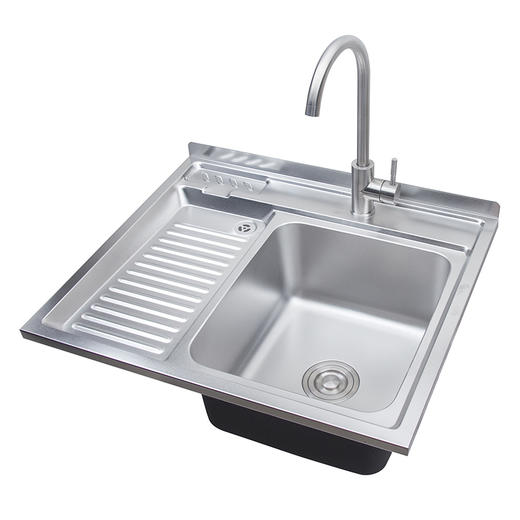 新品热销304不锈钢洗衣水槽带搓衣板阳台家用洗衣池台上下盆单槽 装修课堂商城