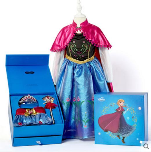迪士尼正品冰雪奇缘安娜公主COS套装女童公主裙首饰角色扮演礼盒 商品图4