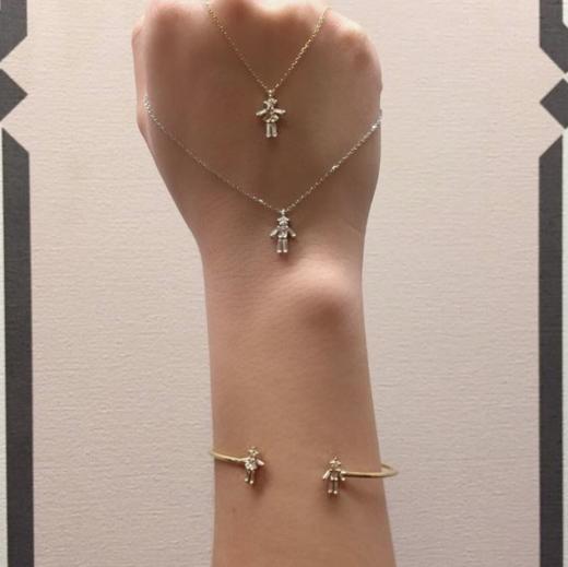 详询客服｜Little Ones-Pendentif boy-男孩 18K白金 钻石 项链［法国设计师］ 商品图4