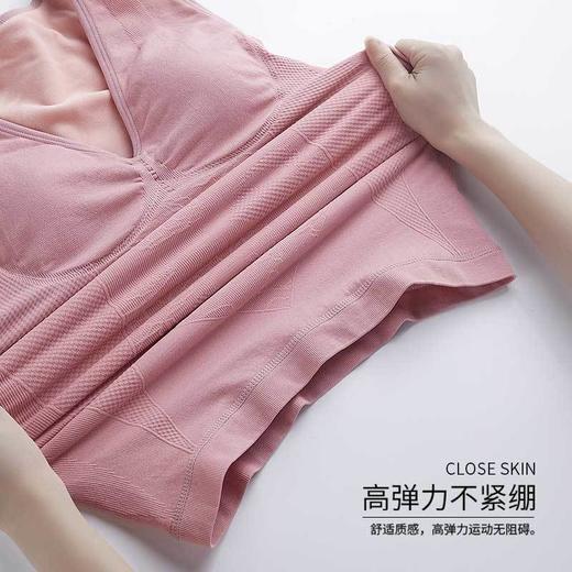 〖自带胸垫〗保暖背心女加绒加厚V领打底衫女士保暖内衣 商品图2