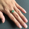 冰种阳绿翡翠莲蓬戒指18k黄金镶嵌 商品缩略图8