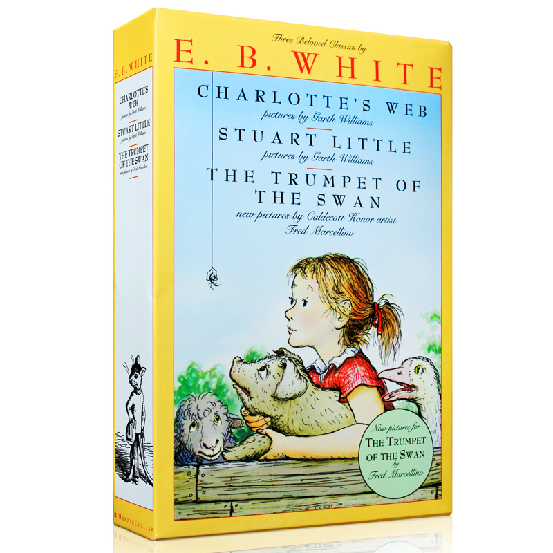 美国进口Charlotte Web夏洛特的网精灵鼠小弟3本套装E.B.White怀特章节读物