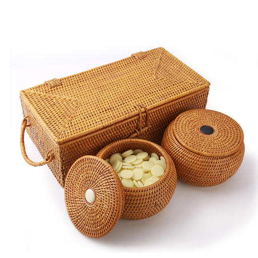 精品云子 A型单面凸中号云子+越南藤编内外盒套装 商品图3