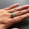 冰种阳绿翡翠莲蓬戒指18k黄金镶嵌 商品缩略图7