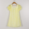 36码亮黄色圆领直筒短袖连衣裙E42 商品缩略图0