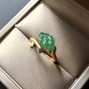 冰种阳绿翡翠莲蓬戒指18k黄金镶嵌 商品缩略图0