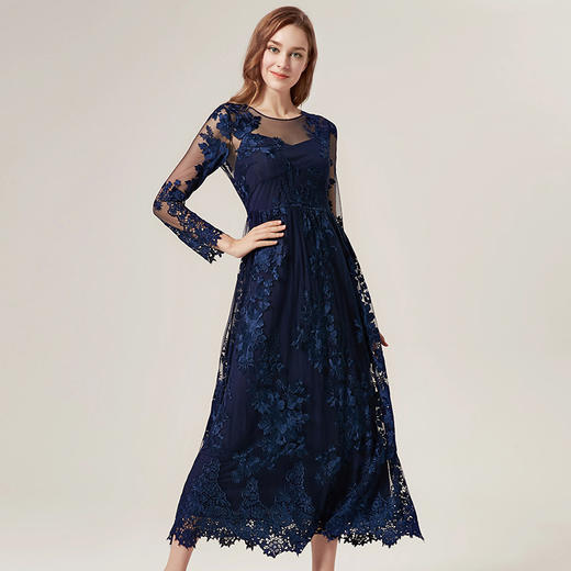EITIE爱特爱品牌女装晚礼服裙女时尚气质网纱长款礼服5877506 商品图3